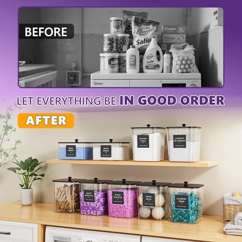 Moforoco 5+1Pack Laundry Pods Container, Large Detergent Powder Storage - Image 5