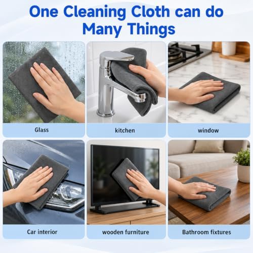 6Pcs Magic Cleaning Cloth, Microfiber Cleaning Cloths Lint Free Reusable - Image 6