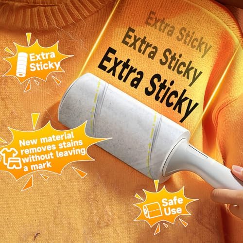 Extra Sticky Lint Roller for Pet Hair, 600 Sheets, 2 Handles - Image 2