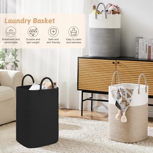 Artfeel Laundry Basket, Woven Cotton Rope Laundry Hamper, 60L Versatile Storage - Image 4