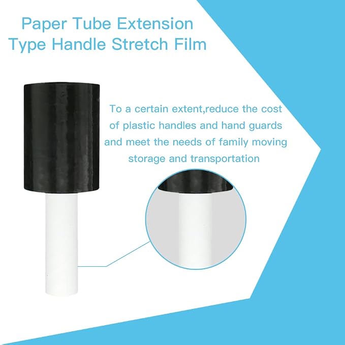Black Stretch Wrap Roll 5"×1000' Plastic Wrap Roll - Image 3