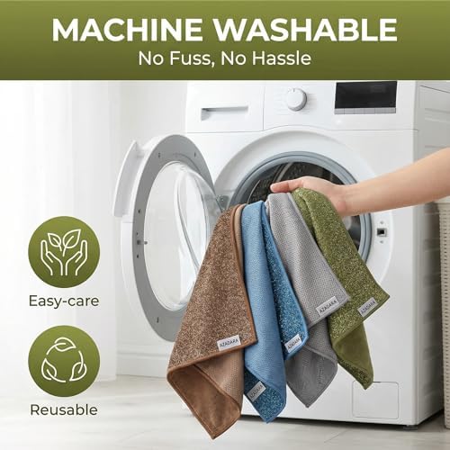 2-in-1 Scrub & Wipe Microfiber Cleaning Cloths, 6 Pack - Image 3
