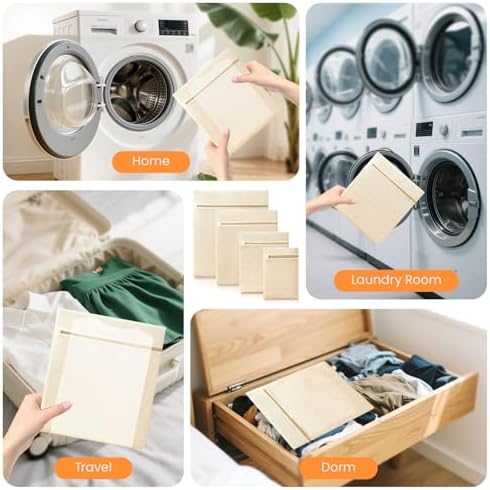 ABRRLO 4Pcs Cotton Mesh Laundry Bags - Image 7