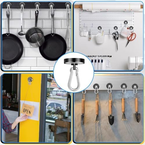 Magnetic Hooks Heavy Duty 150Lbs, 24 Pack Black Super Strong Hooks - Image 6