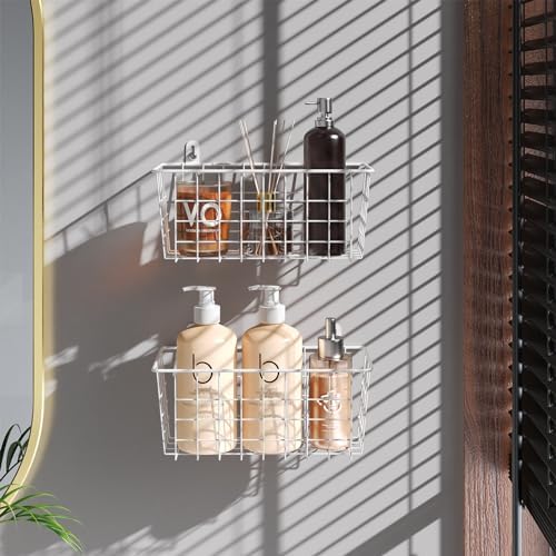 MaraFansie Hanging Wire Baskets Kitchen Storage Basket Adhesive and Screws - Image 4
