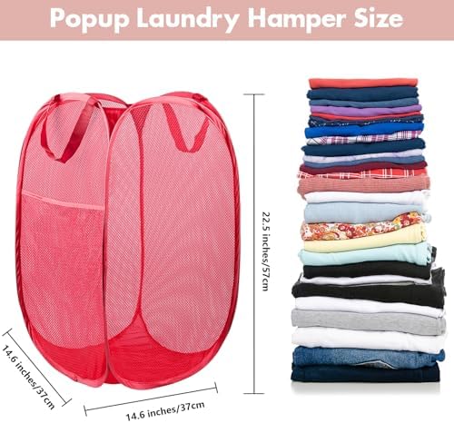 Pop Up Laundry Hamper, 70 L Collapsible Mesh Basket - Image 2