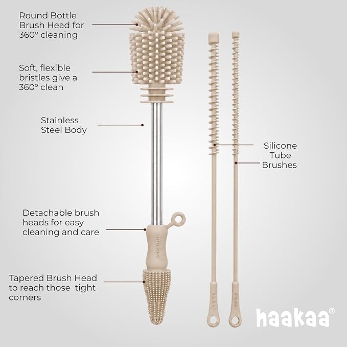 Haakaa Food-Grade Silicone Cleaning Brush Kit 3-Piece | Household Cleaning - Image 10