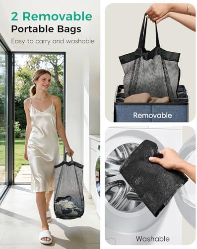 150L 2-Section Laundry Hamper - Image 6