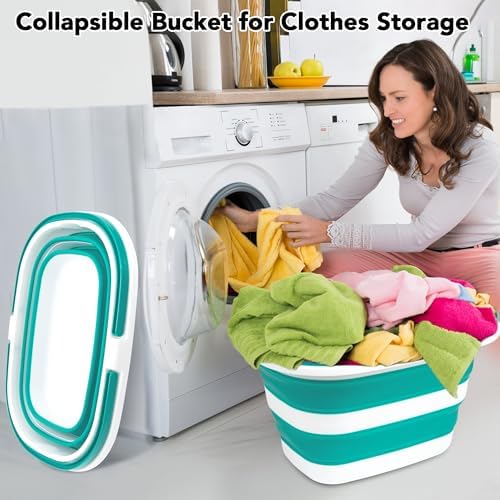 Large Collapsible Mop Bucket, 16L Plastic Bucket - Image 5