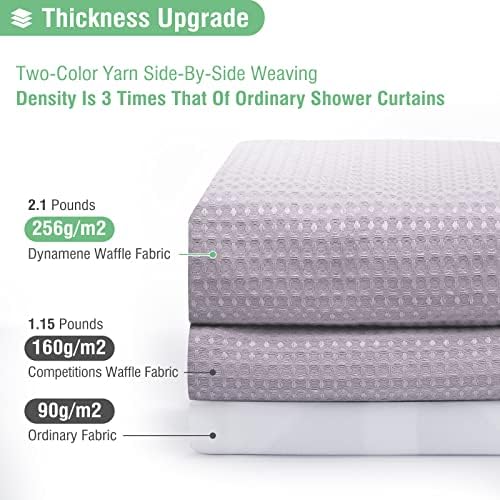 Dynamene Stall Waffle Shower Curtain 256 GSM Heavy Fabric 60x72 Lavender - Image 4