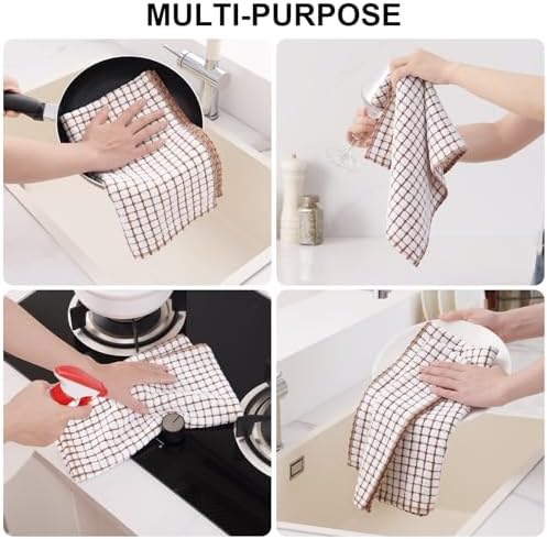 Kitinjoy Cotton 12 Pack Kitchen Towels and Dishcloths Sets - Image 4