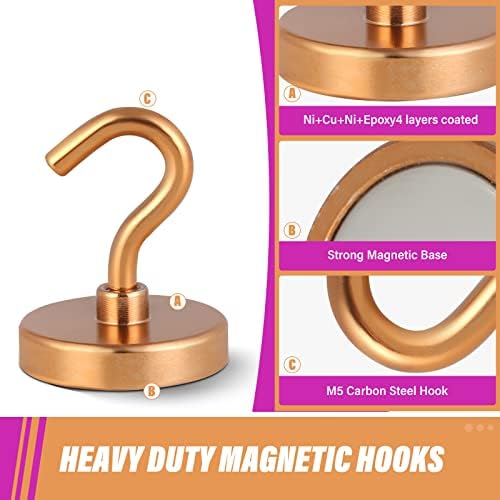 Neosmuk Magnetic Hooks for Cruise Cabins, 130lb Heavy Duty, 4 Pack - Image 5