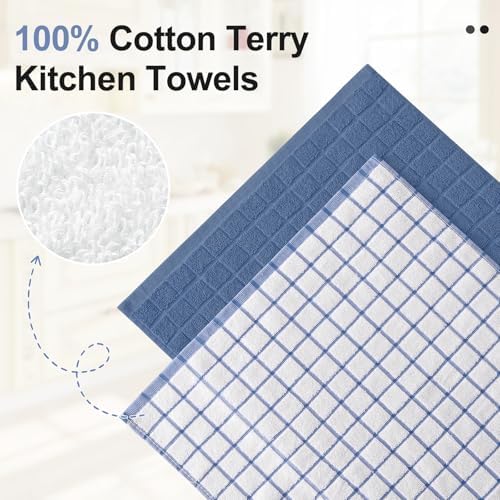 Homaxy Large Premium Cotton Kitchen Towels 16"x 28", 4 Pack - Image 2