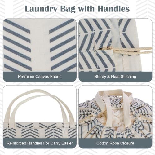 Canvas Laundry Bag 33"Wx 35"H, Heavy Duty Hamper Liner, XL Geom Arrow - Image 2