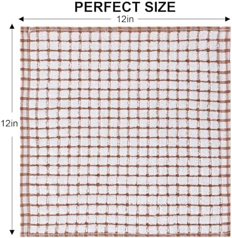 Kitinjoy Cotton 8 Pack Terry Kitchen Dish Cloths, Mix Colour - Image 6