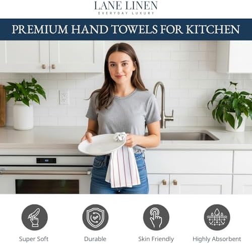 LANE LINEN Kitchen Towels Set of 12-100% Cotton, Quick-Drying 18” x 28” - Image 2