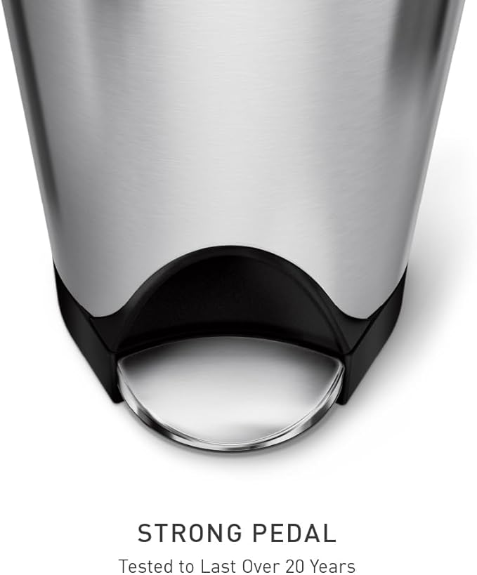 simplehuman 10 Liter / 2.6 Gallon Butterfly Lid Bathroom Step Trash Can - Image 4