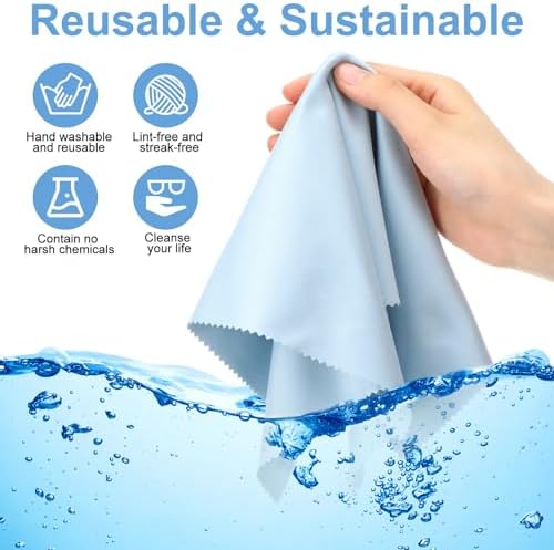 Frienda 12 Pack Large Glass Cleaning Cloth, Light Gray - Image 3