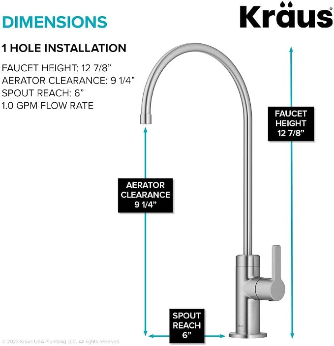 KRAUS Oletto Single Handle Drinking Water Filter Faucet - Image 5