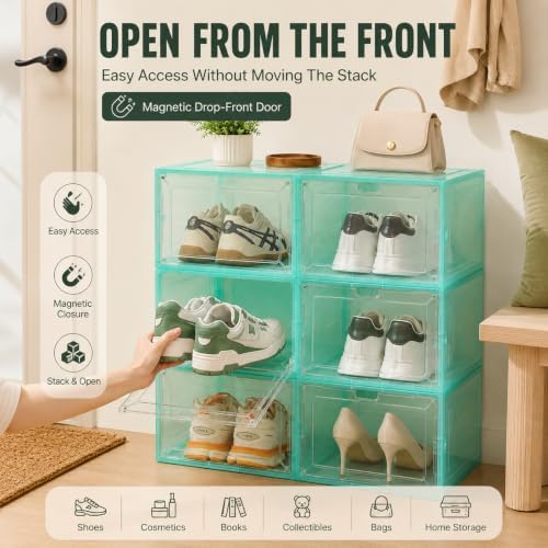 1 Pack Green Stackable Shoe Box - Image 4