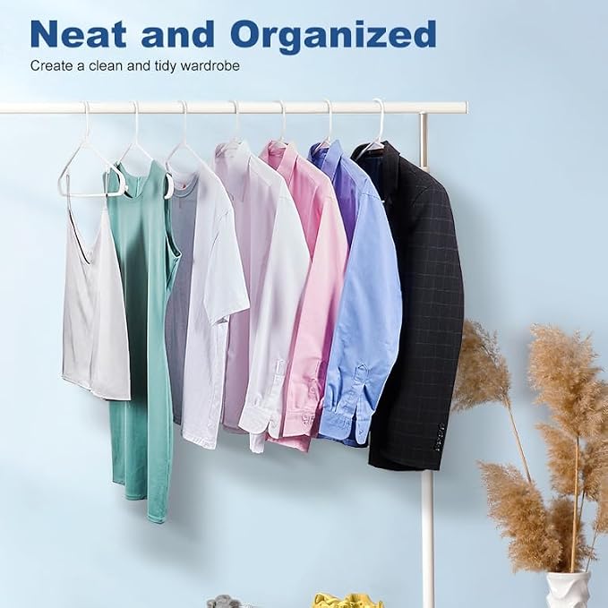 HOUSE DAY White Plastic Hangers 200 Pack, Slim Space-Saving Clothes Hangers | - Image 3