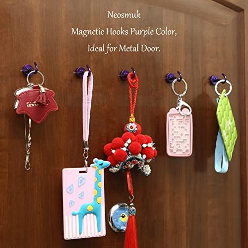 Neosmuk Magnetic Hooks Cruise Ship Essential, 30lb+ Purple, 5 Pack - Image 6