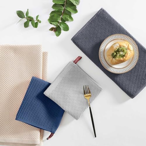 Homaxy 10 Pack 100% Cotton Kitchen Towels and Dishcloths Set - Image 6
