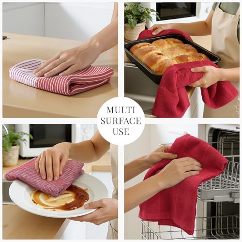 Homaxy 9 Pack Cotton Terry Premium Kitchen Towels, 18 x 28 in - Image 4