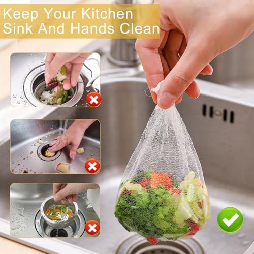 500 PCS Disposable Kitchen Sink Drain Strainer Mesh Bag - Image 4