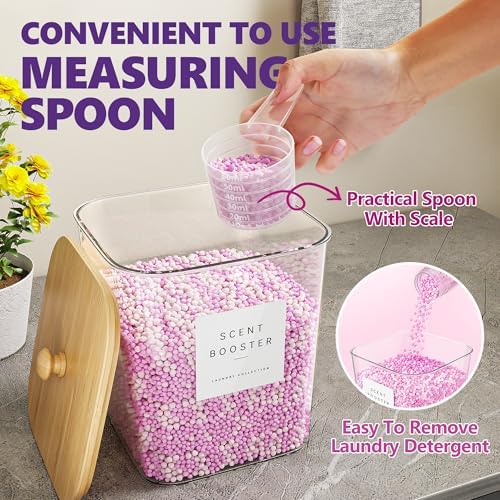 3+1 Pack Bamboo Laundry Pods Container, Large Laundry Detergent Powder Storage - Image 3