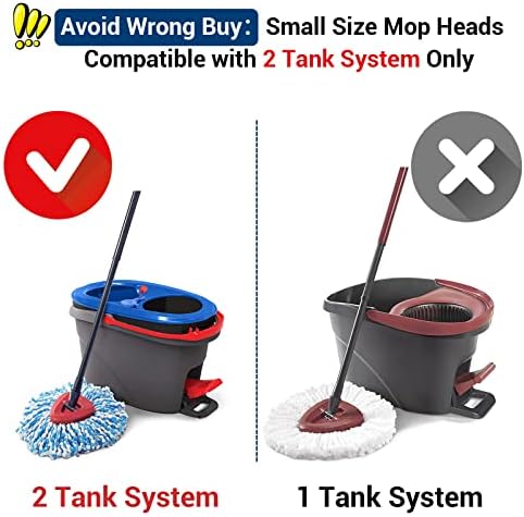 Spin Mop Replacement Heads for O-Cedar RinseClean 2-Tank, Microfiber 2-Pack - Image 2