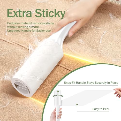 Extra Sticky Lint Roller for Pet Hair, 100 Sheets, 1 Handle - Image 2