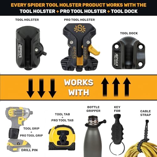 Spider Tool Holster Pro Tape Measure + Hammer Holster Kit, Ambidextrous - Image 6