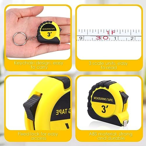 Kanayu 100 Pcs Mini Tape Measure Keychains 3 ft Small Retractable Measuring - Image 3