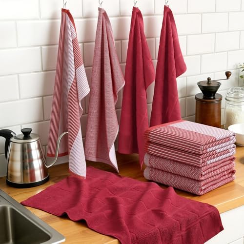 Homaxy 9 Pack Cotton Terry Premium Kitchen Towels, 18 x 28 in - Image 6