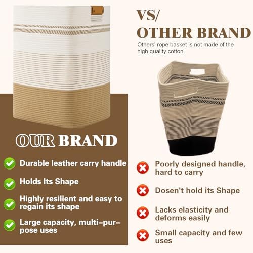 Laundry Hamper, 75L Tall Laundry Basket - Image 5