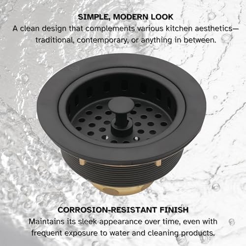 Westbrass A214-12A 3-1/2" Post Style Large Kitchen Sink Basket Strainer - Image 4