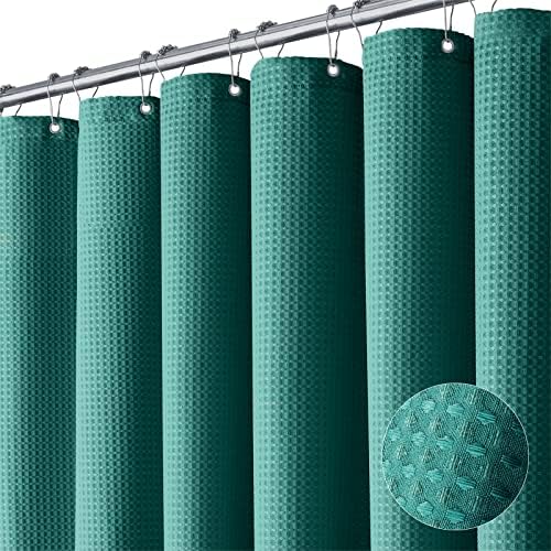 Dynamene Waffle Shower Curtain 256GSM Heavy Duty Fabric 72x72 Seaweed Green by Dynamene