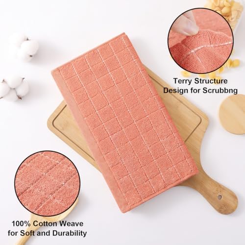 Homaxy 100% Cotton Terry Kitchen Dish Cloths, 8 Pack - Image 2