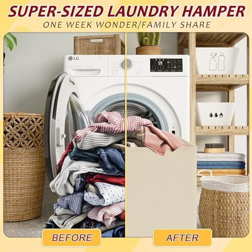 135L Laundry Hamper 2 Section, Large Laundry Hamper - Image 6