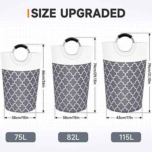 Large Laundry Basket 82L Tall Collapsible Hamper - Image 2
