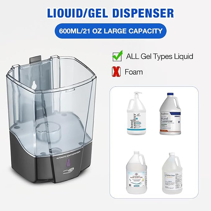 2 Pack Automatic Soap Dispenser Touchless, 600 ml / 20 oz Commercial Hand Soap - Image 6