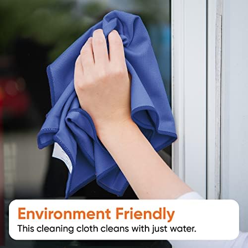 Superio Microfiber Window Cleaning Cloth, Mirror & Glass Miracle Cloth Lint & - Image 4