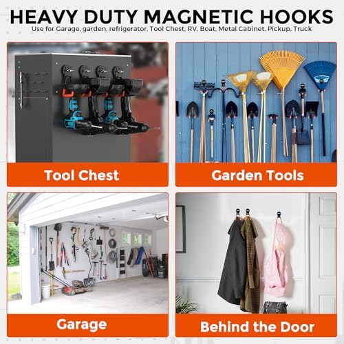 Large Strong Magnetic Hooks Heavy Duty Garage Big Magnet Hooks Extra Strength - Image 7