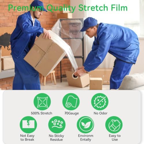 18in Stretch Wrap Roll, Heavy Duty 1500ft Shrink Wrap, Pallet Wrap 4 Pack - Image 3