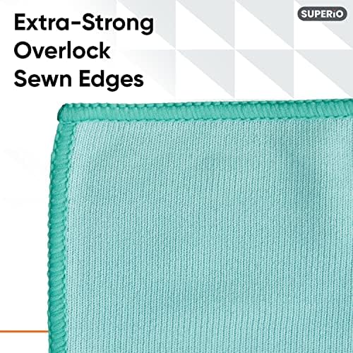 Superio Microfiber Glass Cleaning Cloth, Mirror & Window Miracle Cloth Lint & - Image 3