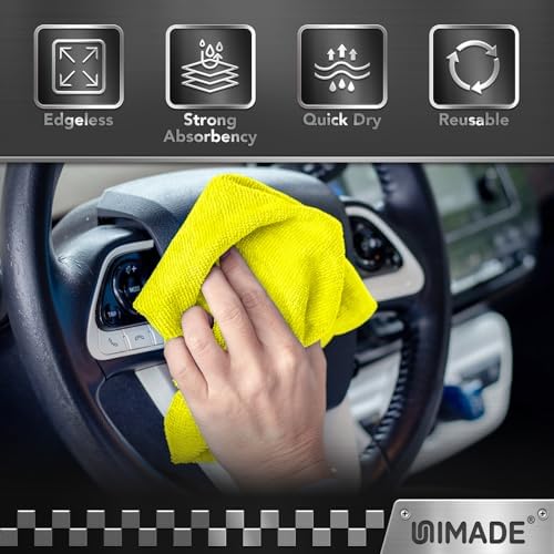 UNIMADE Microfiber Cleaning Cloth, 200PK Reusable Shop Rags Bulk - Image 5