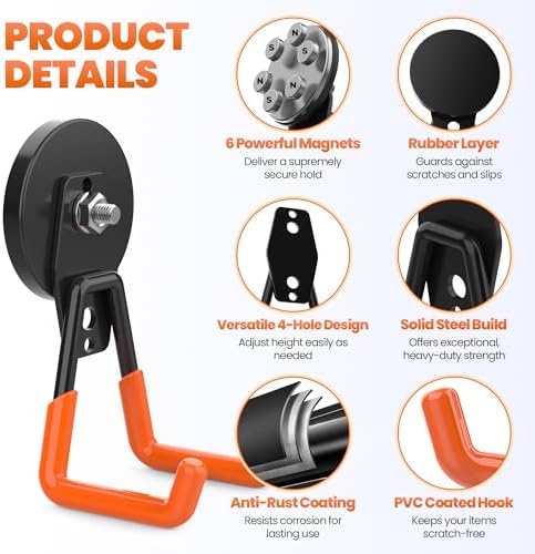 Extra Large Heavy Duty Magnetic Hooks, Large Strong Magnet Hooks, Industrial - Image 3