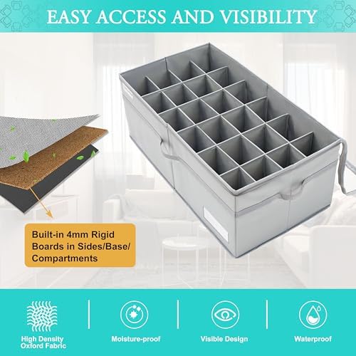 LUVHOMEE Shoe Organizer for Closet, Fits 24 Pairs, Large Shoe Box Storage - Image 4