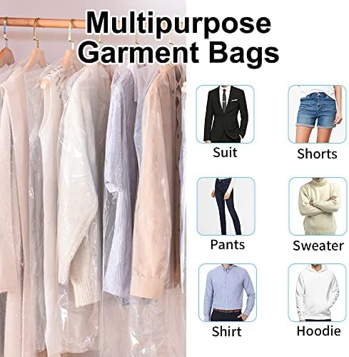 BEISHIDA 60PCS 35.5 Inch Plastic Garment Bag-Plastic Clear Dry Cleaner Laundry - Image 4